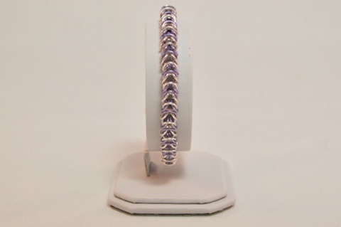 Box Weave Bracelet in Purples and Silver Enameled Copper